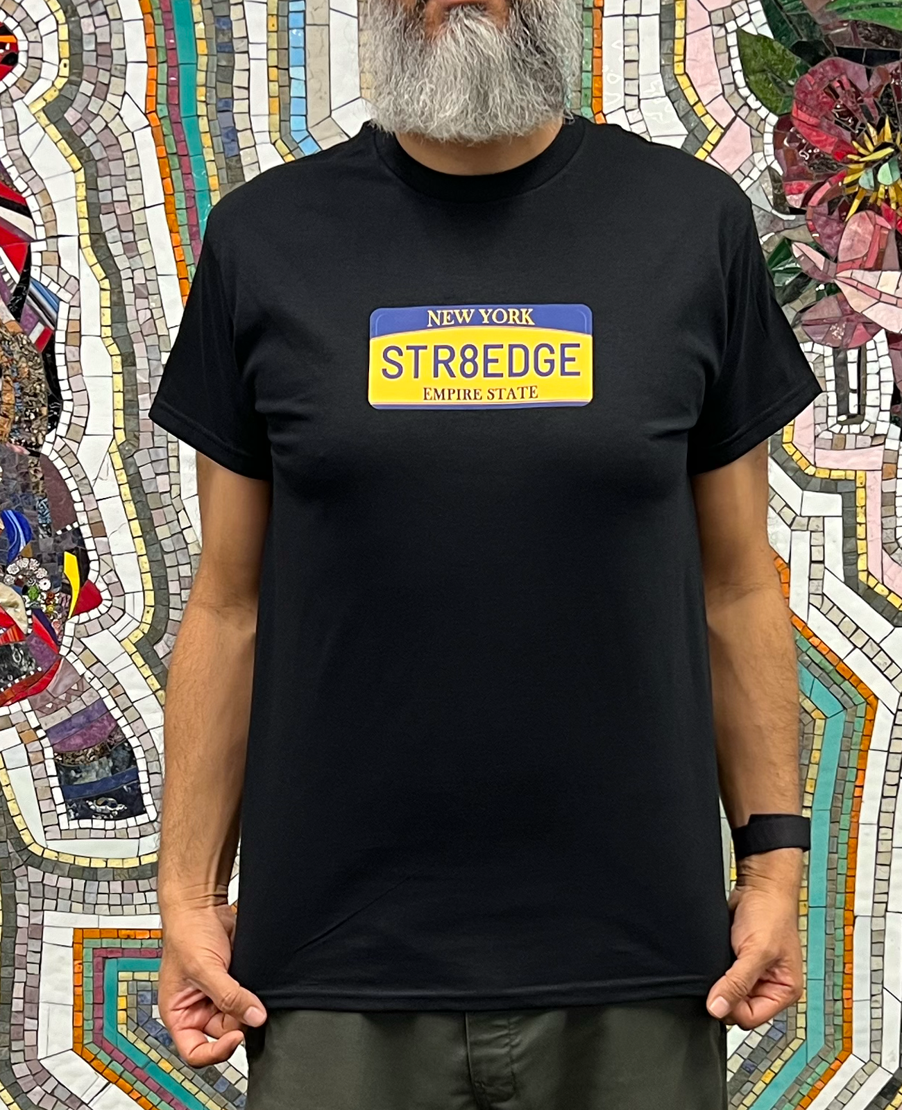 New York Straight Edge License Plate T-shirt