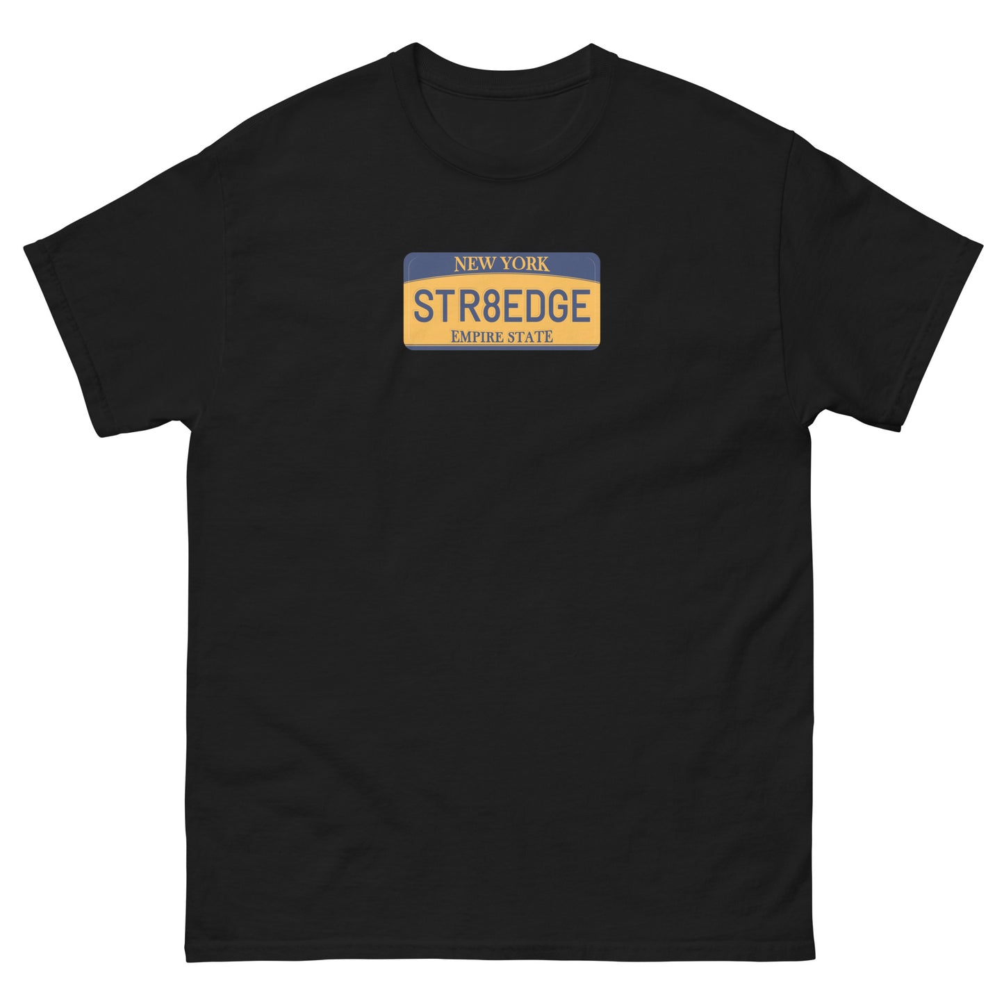 New York Straight Edge License Plate T-shirt