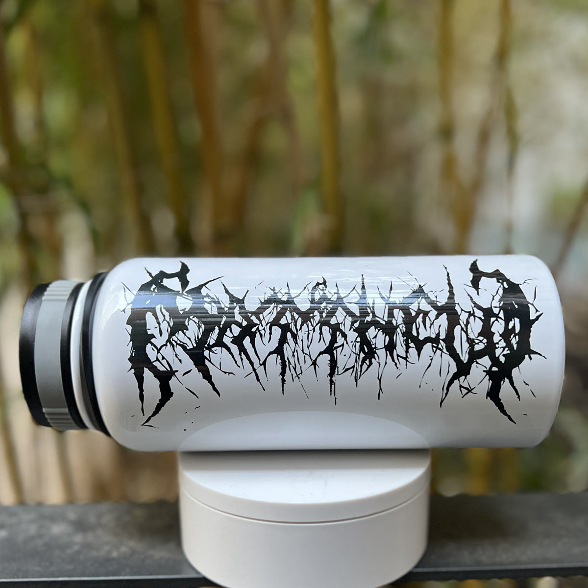 Black Metal Custom Name Water Bottle