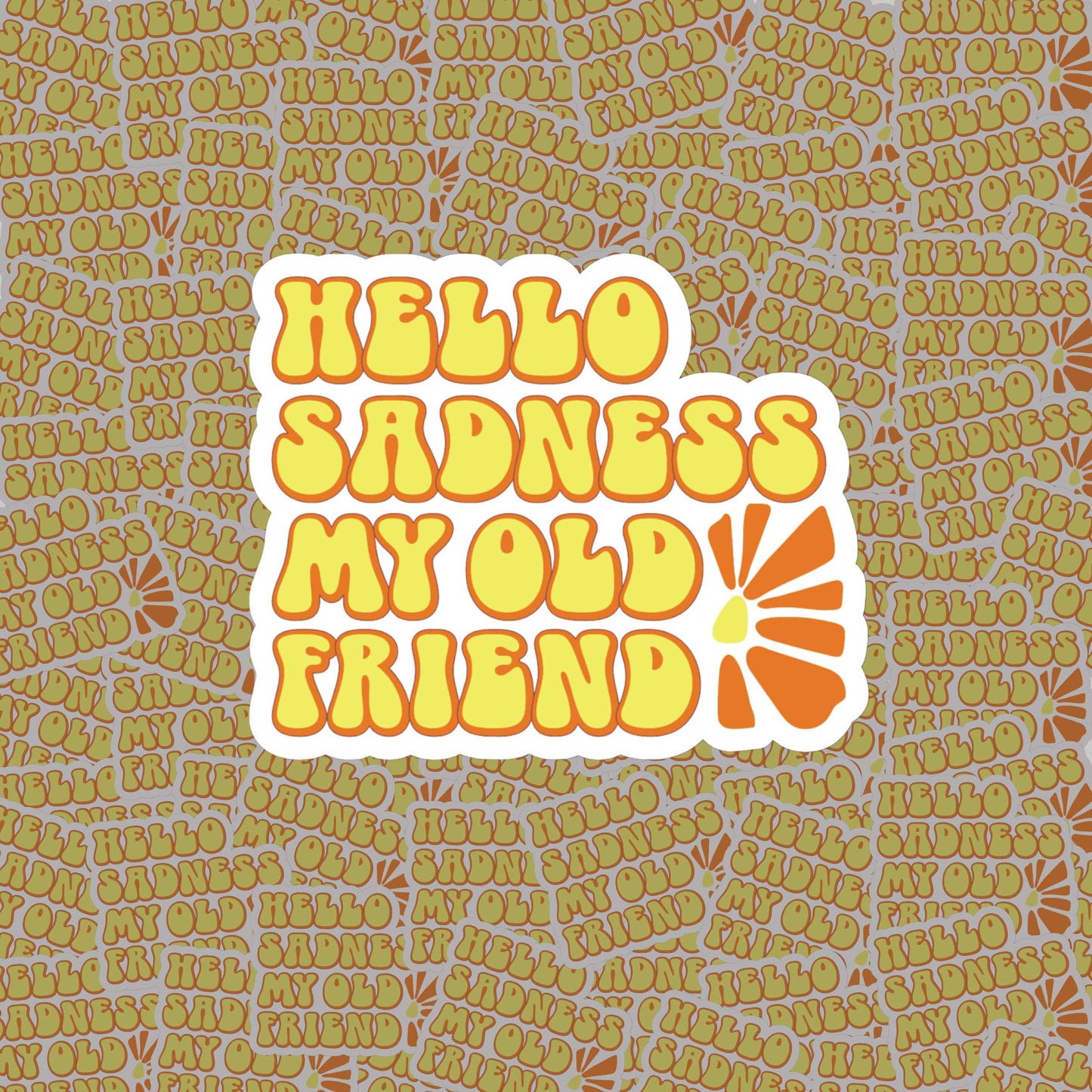 Hello Sadness Laptop Water Bottle Sticker