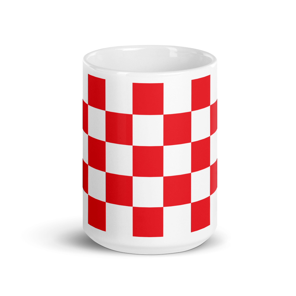So-Cal Red and White Classic Checks Coffee Mug