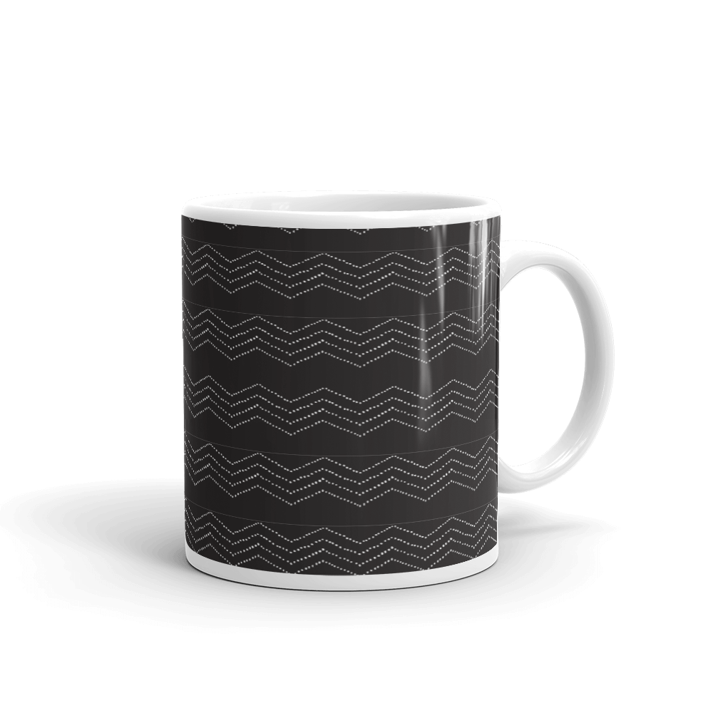 BoHo Tribal Dot Wood Etching Print Coffee Mug