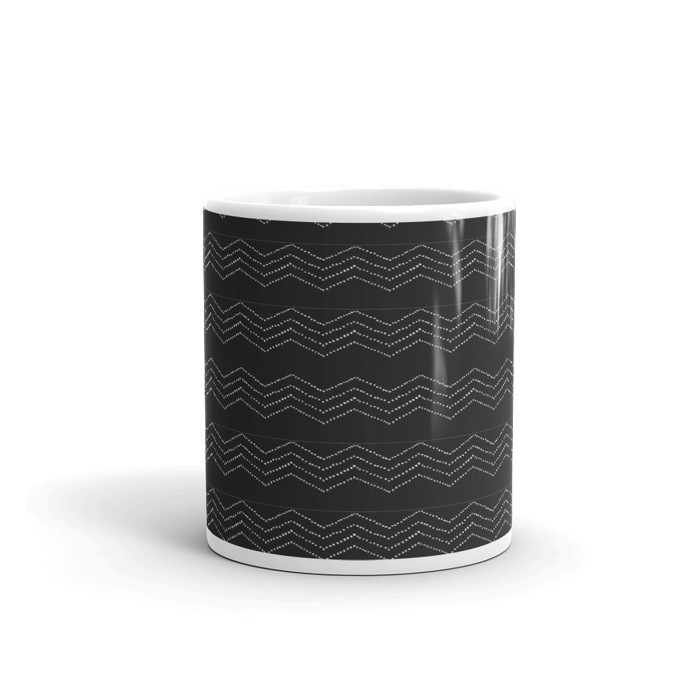 BoHo Tribal Dot Wood Etching Print Coffee Mug