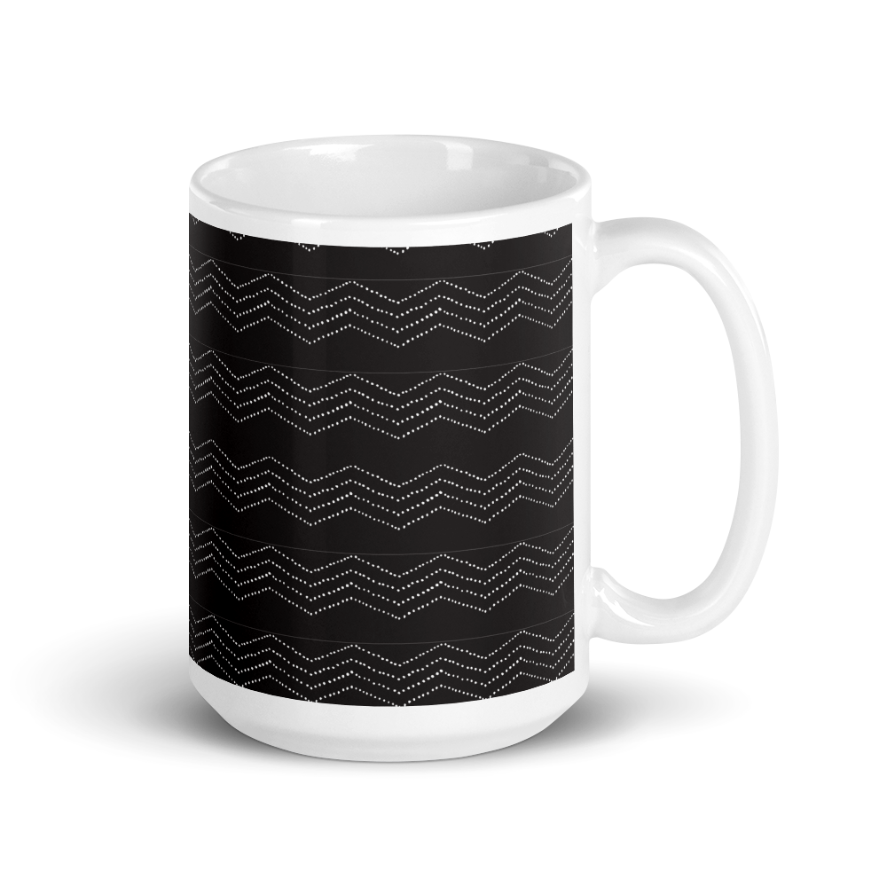 BoHo Tribal Dot Wood Etching Print Coffee Mug