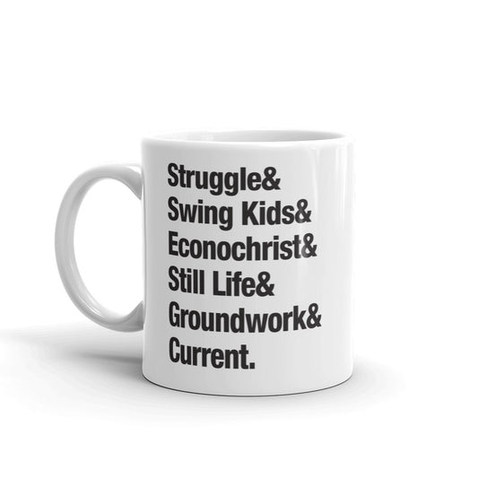 Scremo Hardcore Coffee mug with bands like struggle Swing kids Econcochrist Still life and groundwork