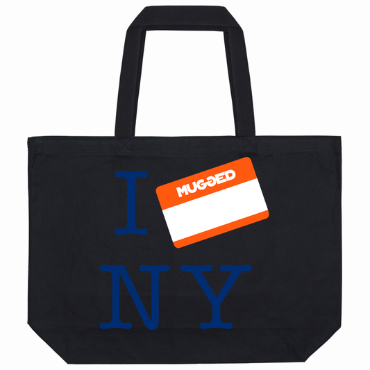 I Tag NYC Mets Black Canvas Tote