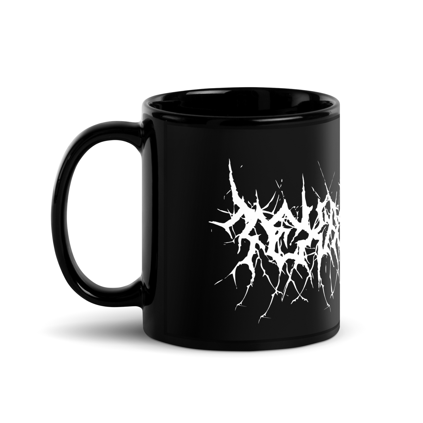 Custom Name Black Metal in Black Coffee mug