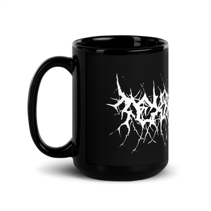 15oz Custom Name Black Metal in Black Coffee mug