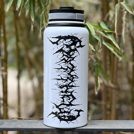 Black Metal Custom Name Water Bottle