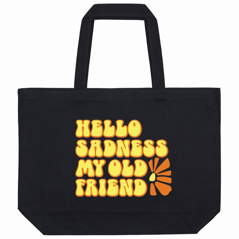 Hello Sadness Black Canvas Tote