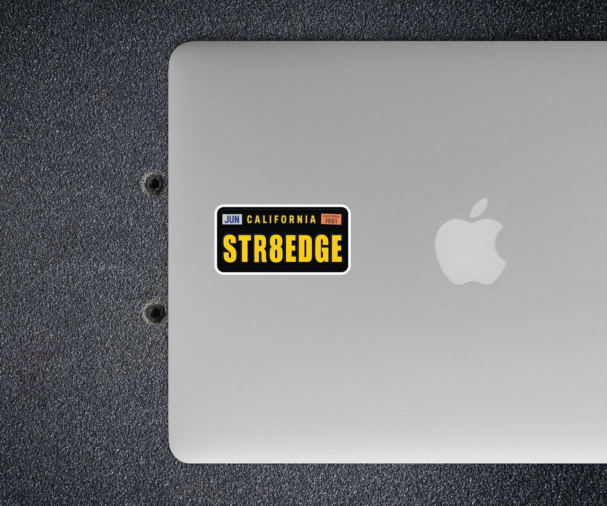California Straight Edge Sticker on a laptop