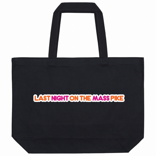 Last Night On The Mass Pike Black Canvas Tote