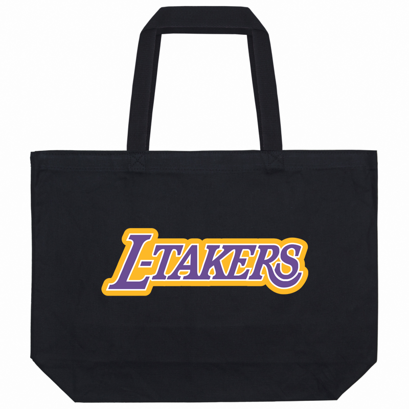 L-Takers Lakers Black Canvas Tote