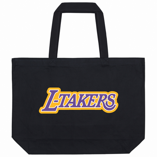 L-Takers Lakers Black Canvas Tote