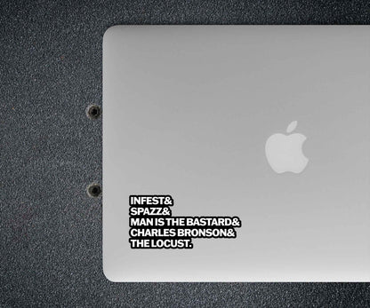 Power violence band sticker Infest - Spazz - Man Is the bastard - Charles Bronson - The Locust