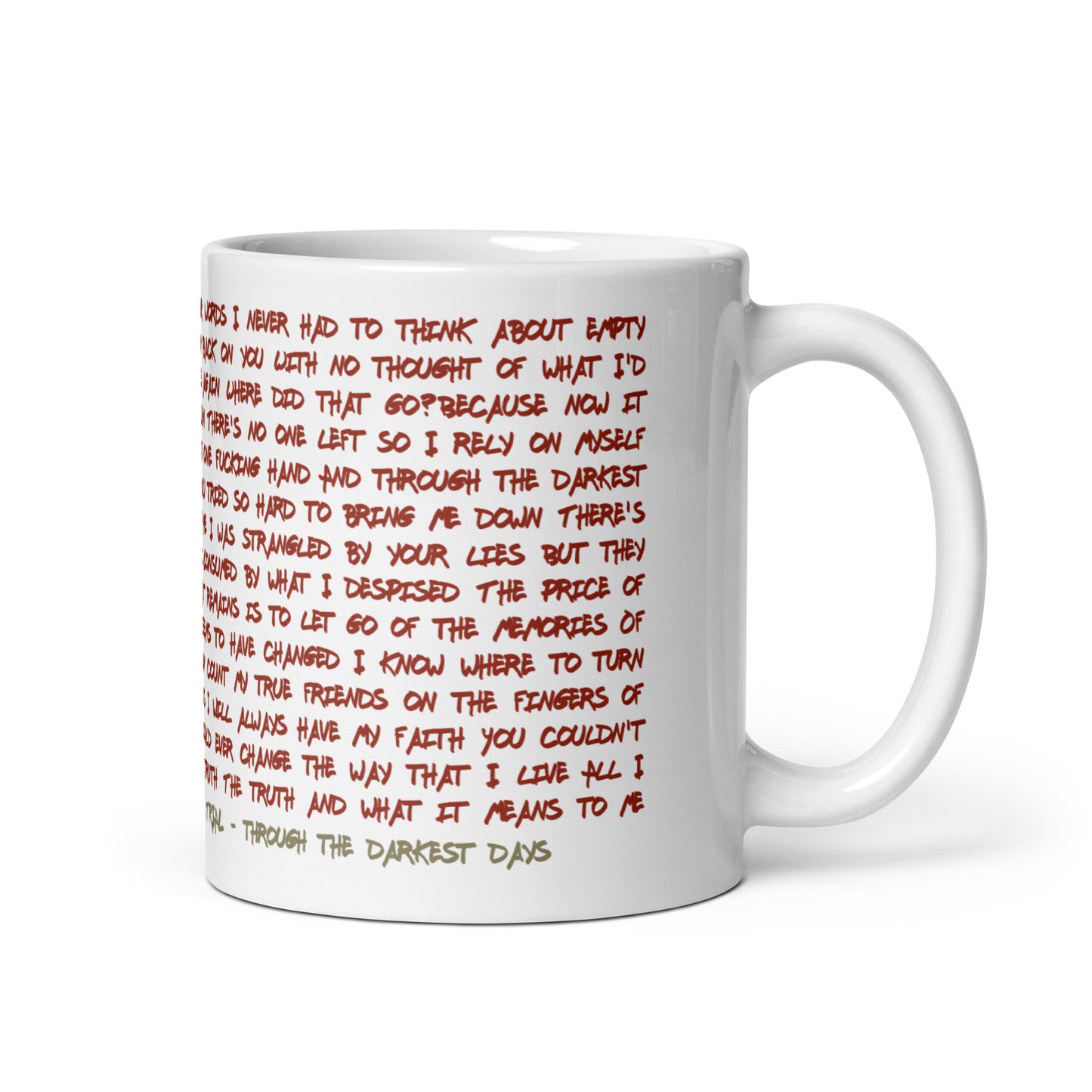 Trial - Through the darkest days Lyric coffee mug