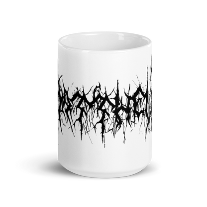 Black Metal Custom Name Coffee Mug black text