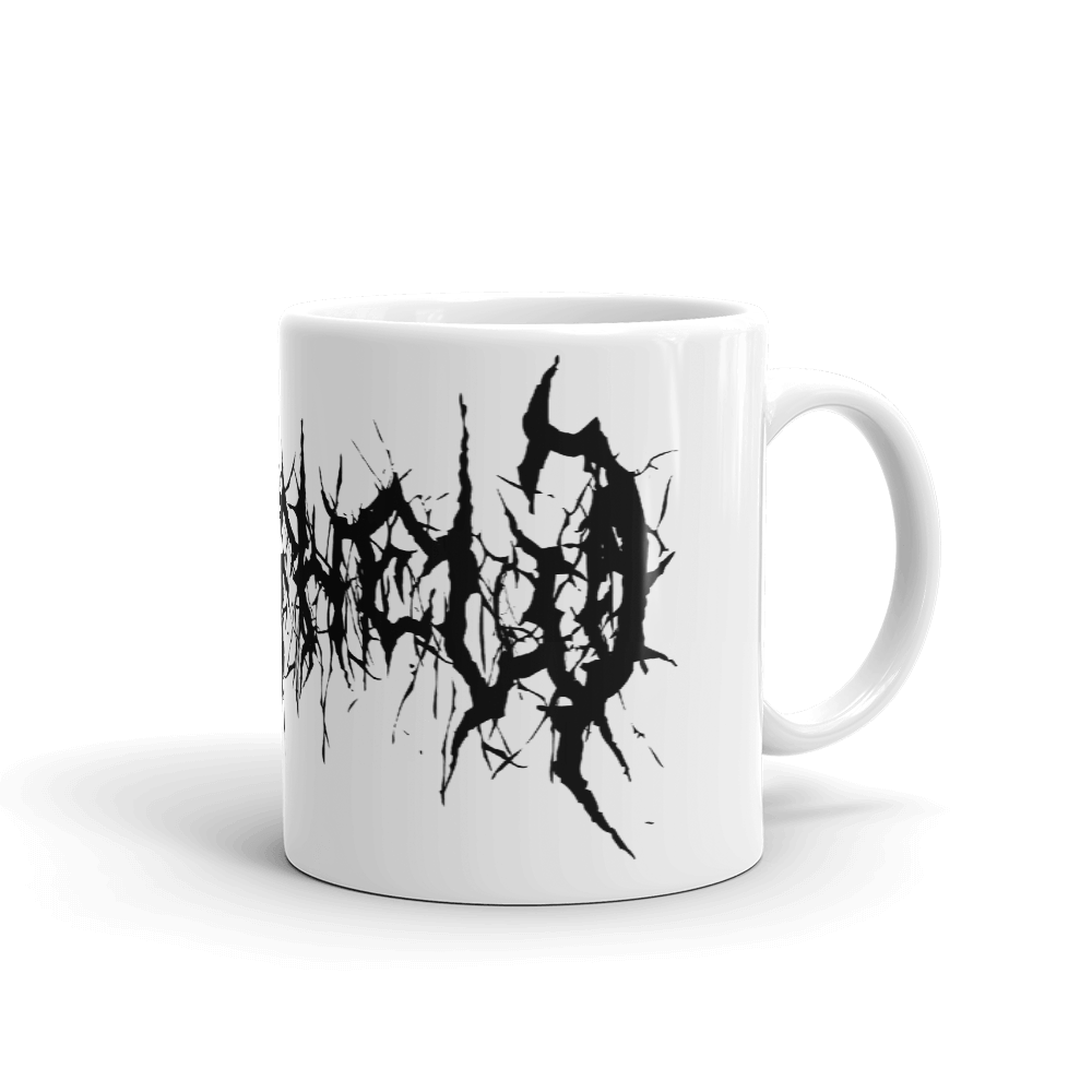 Black Metal Custom Name Coffee Mug black text