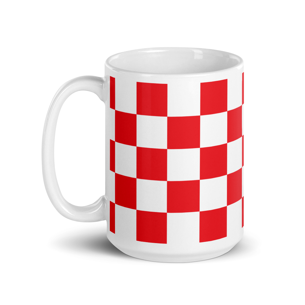 So-Cal Red and White Classic Checks Coffee Mug