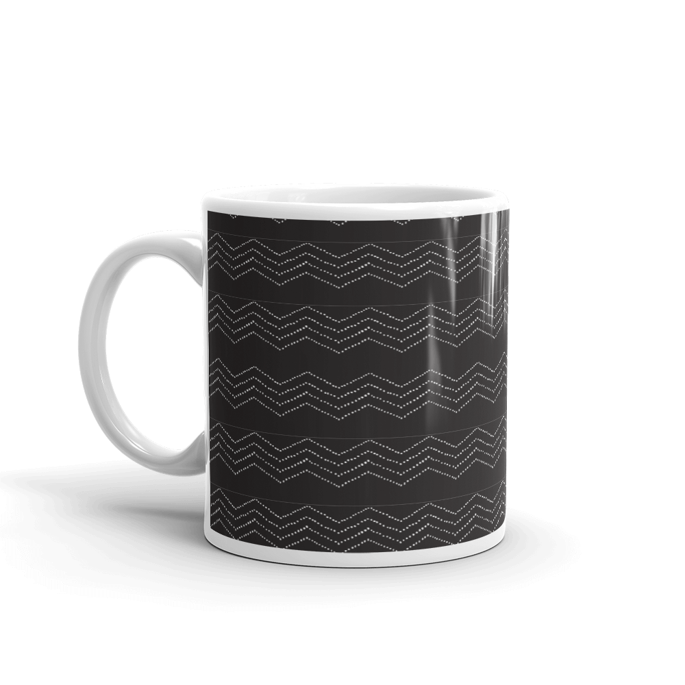 BoHo Tribal Dot Wood Etching Print Coffee Mug