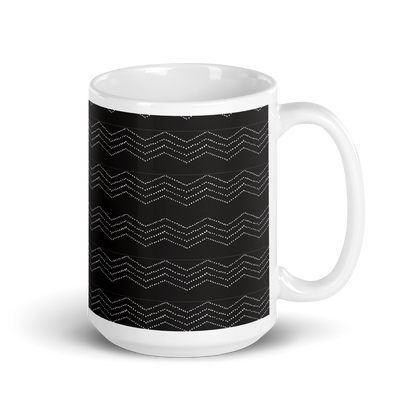 BoHo Tribal Dot Wood Etching Print Coffee Mug