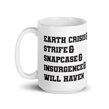 15oz 1996 California Take over Show Coffee mug with Earth Crisis Strife Snapcase and will haven